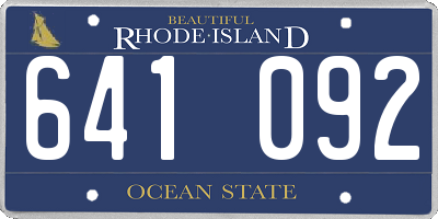 RI license plate 641092