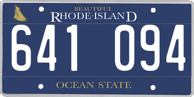 RI license plate 641094