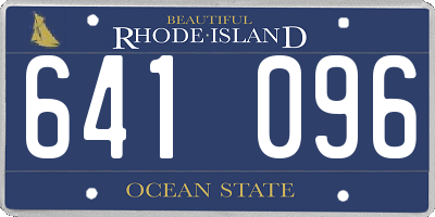 RI license plate 641096
