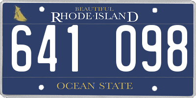RI license plate 641098