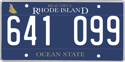 RI license plate 641099