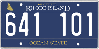 RI license plate 641101