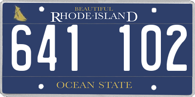 RI license plate 641102