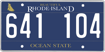 RI license plate 641104