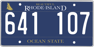 RI license plate 641107