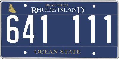 RI license plate 641111