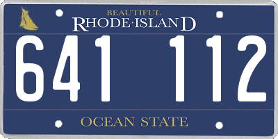 RI license plate 641112