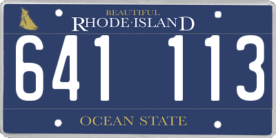 RI license plate 641113