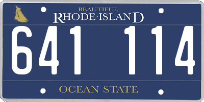 RI license plate 641114