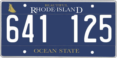 RI license plate 641125