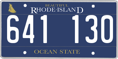 RI license plate 641130