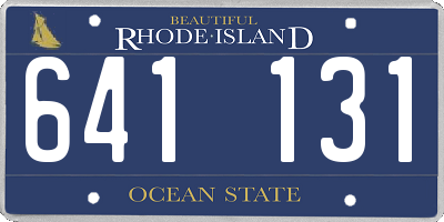 RI license plate 641131