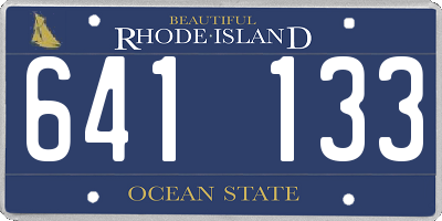RI license plate 641133