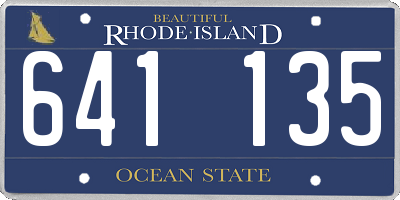 RI license plate 641135