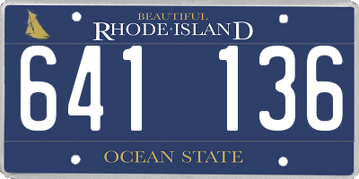 RI license plate 641136