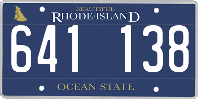 RI license plate 641138