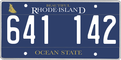 RI license plate 641142