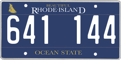 RI license plate 641144