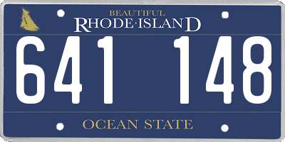 RI license plate 641148