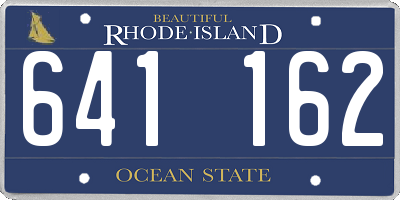 RI license plate 641162