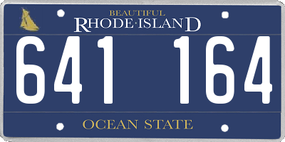 RI license plate 641164