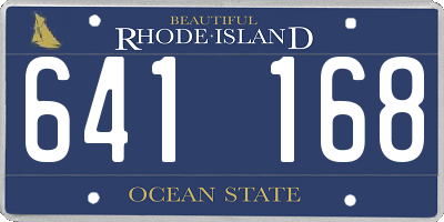 RI license plate 641168