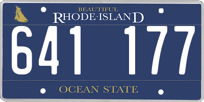 RI license plate 641177