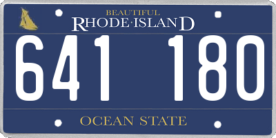RI license plate 641180
