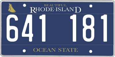 RI license plate 641181