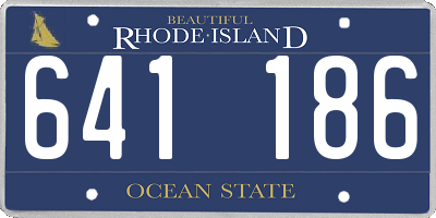 RI license plate 641186