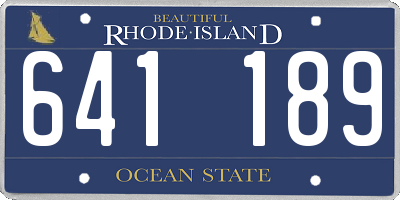 RI license plate 641189