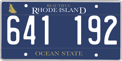 RI license plate 641192