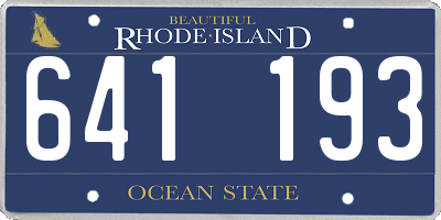 RI license plate 641193