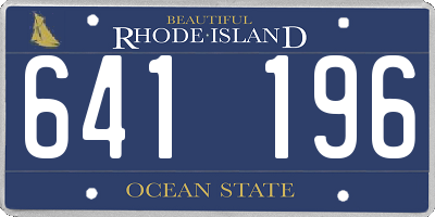 RI license plate 641196