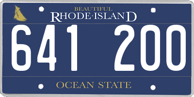 RI license plate 641200