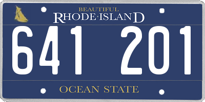 RI license plate 641201