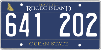 RI license plate 641202