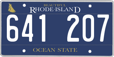 RI license plate 641207