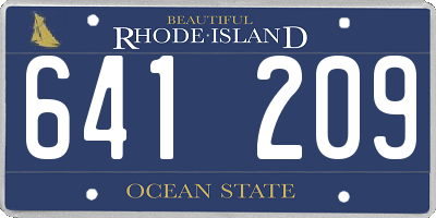 RI license plate 641209
