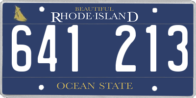 RI license plate 641213