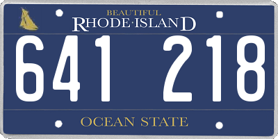 RI license plate 641218