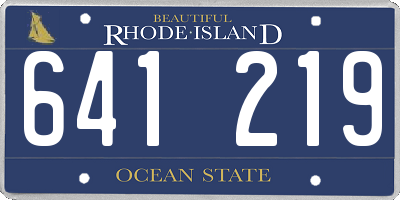 RI license plate 641219