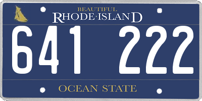 RI license plate 641222