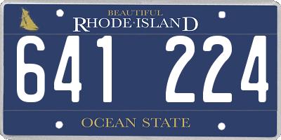 RI license plate 641224