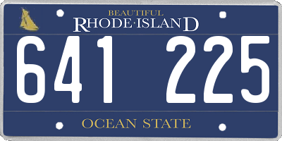RI license plate 641225
