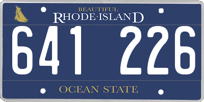 RI license plate 641226