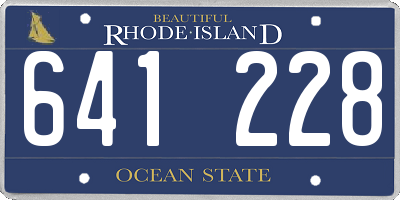 RI license plate 641228