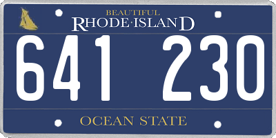 RI license plate 641230
