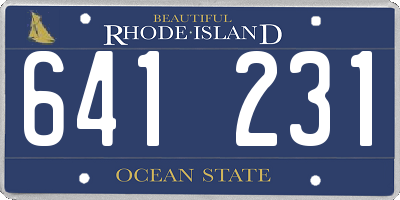 RI license plate 641231