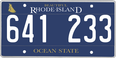 RI license plate 641233